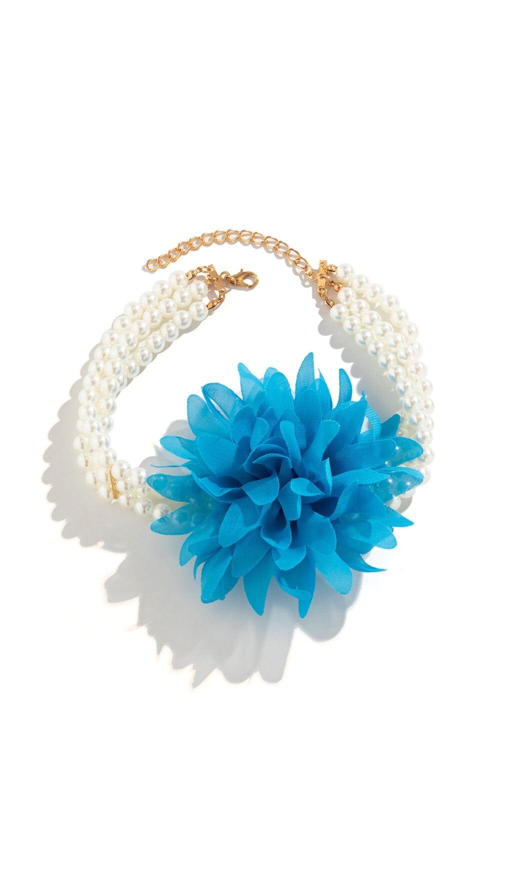 Bimba Y Lola Crystal-embellished Flower Choker - Blue
