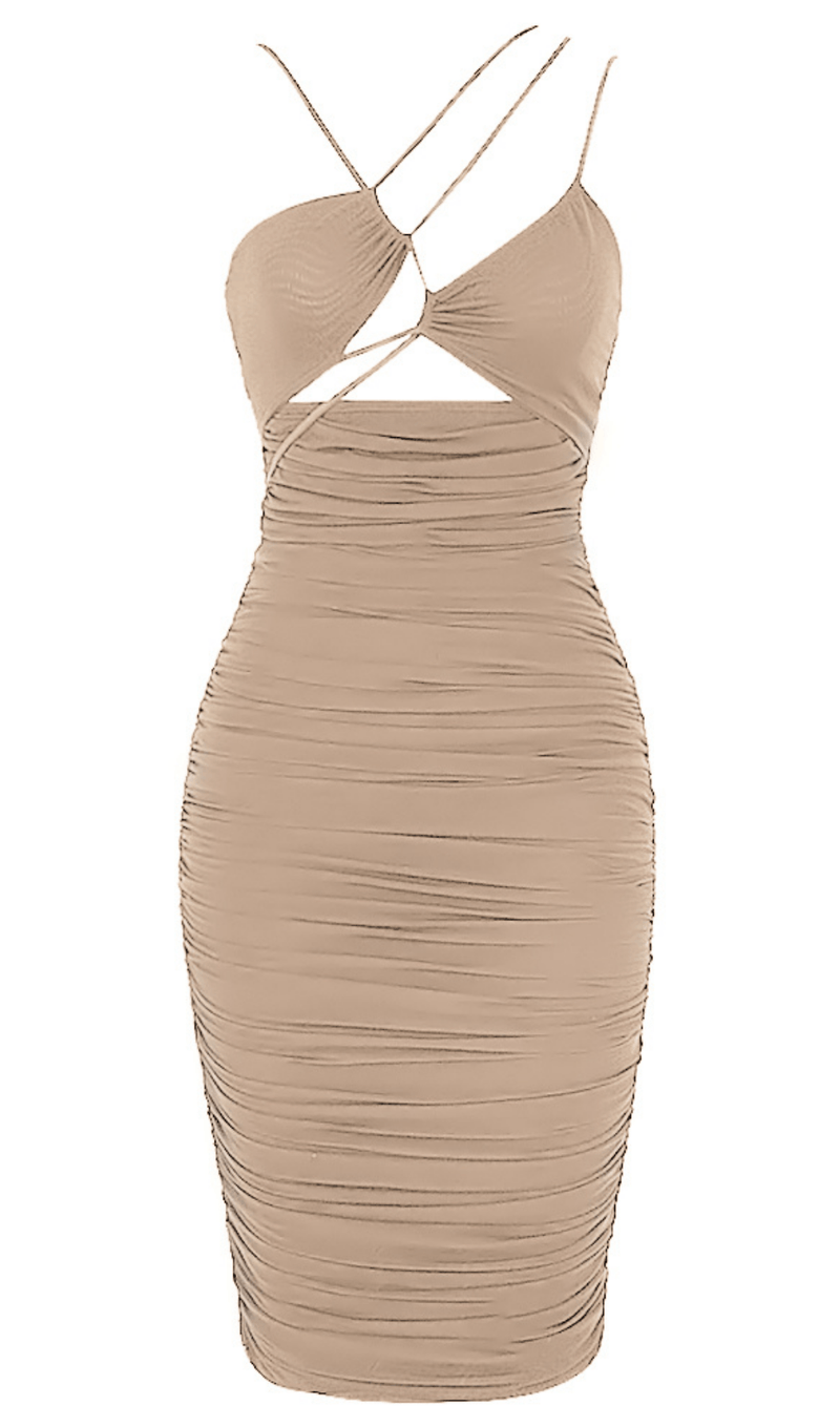 Backless slim wrap hip dress