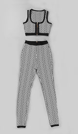 JACQUARD TWO PIECE SET IN GRAY