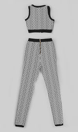 JACQUARD TWO PIECE SET IN GRAY