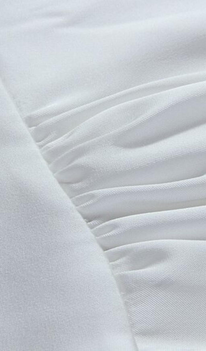 LONG SLEEVES V NECK MAXI DRESS IN WHITE