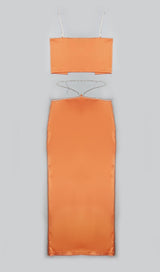 STRAP BACKLESS TWO PIECE SET IN ORANGE