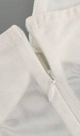 STRAPLESS GAUZE MAXI DRESS IN WHITE
