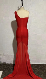ONE SHOULDER MAXI DRESS IN RED