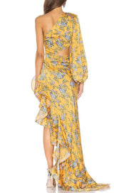 ONE SHOULDER MAXI DRESS IN YELLOW