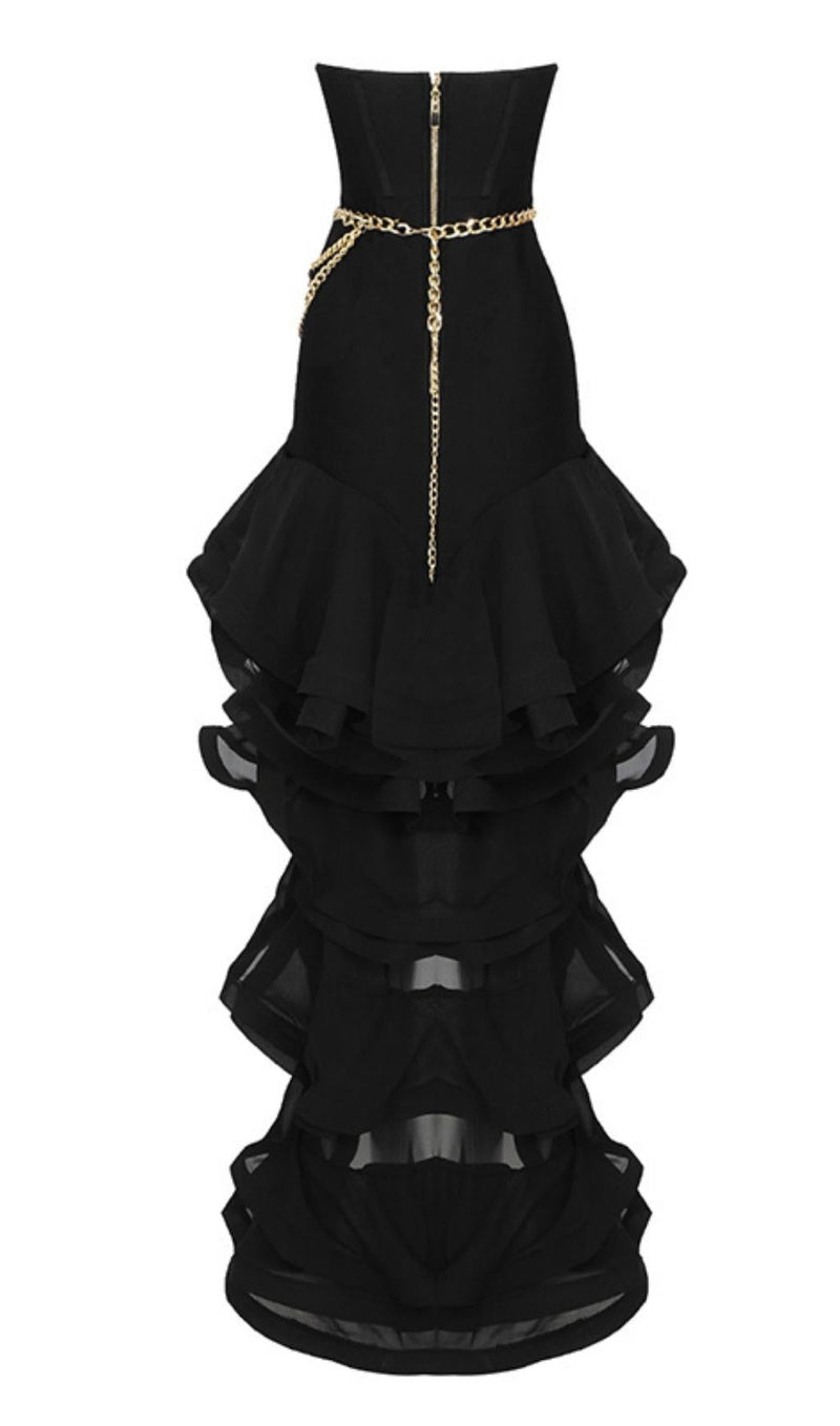 STRAPLESS MAXI DRESS IN BLACK