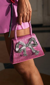 BOW EMBELLISHED MINI TOTE BAG IN PINK