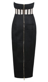 STRAPLESS CORSET DRESS IN BLACK