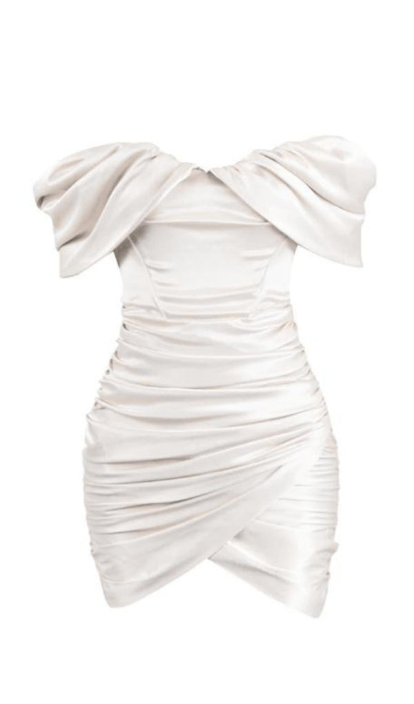 TUBE TOP PLEATED SKIRT IN IVORY