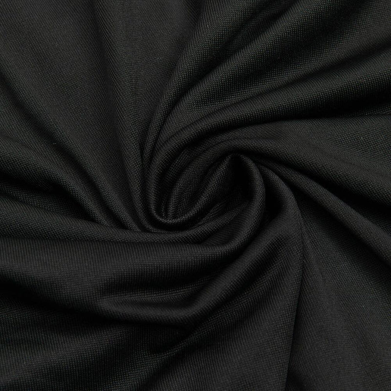 BLACK CUT OUT DRAPED SIDE BODYCON DRESS