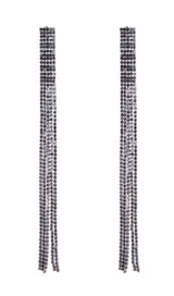 Inlaid diamond tassel earrings