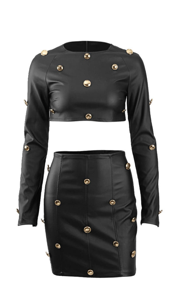Navel leisure leather suit