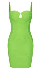 CUT OUT BODYCON MINI DRESS IN LIME