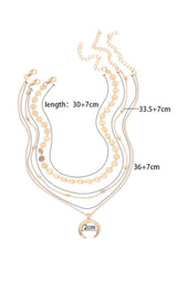 Crescent multi-layer necklace