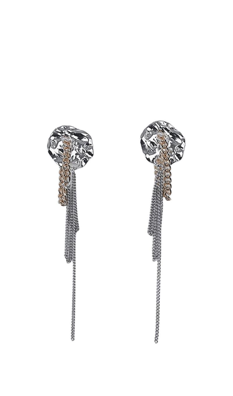 Tassel chain earrings.