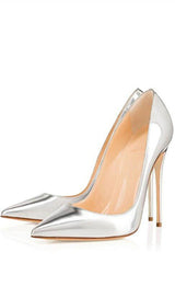 SILVER STILETTO HIGH HEEL SHOES
