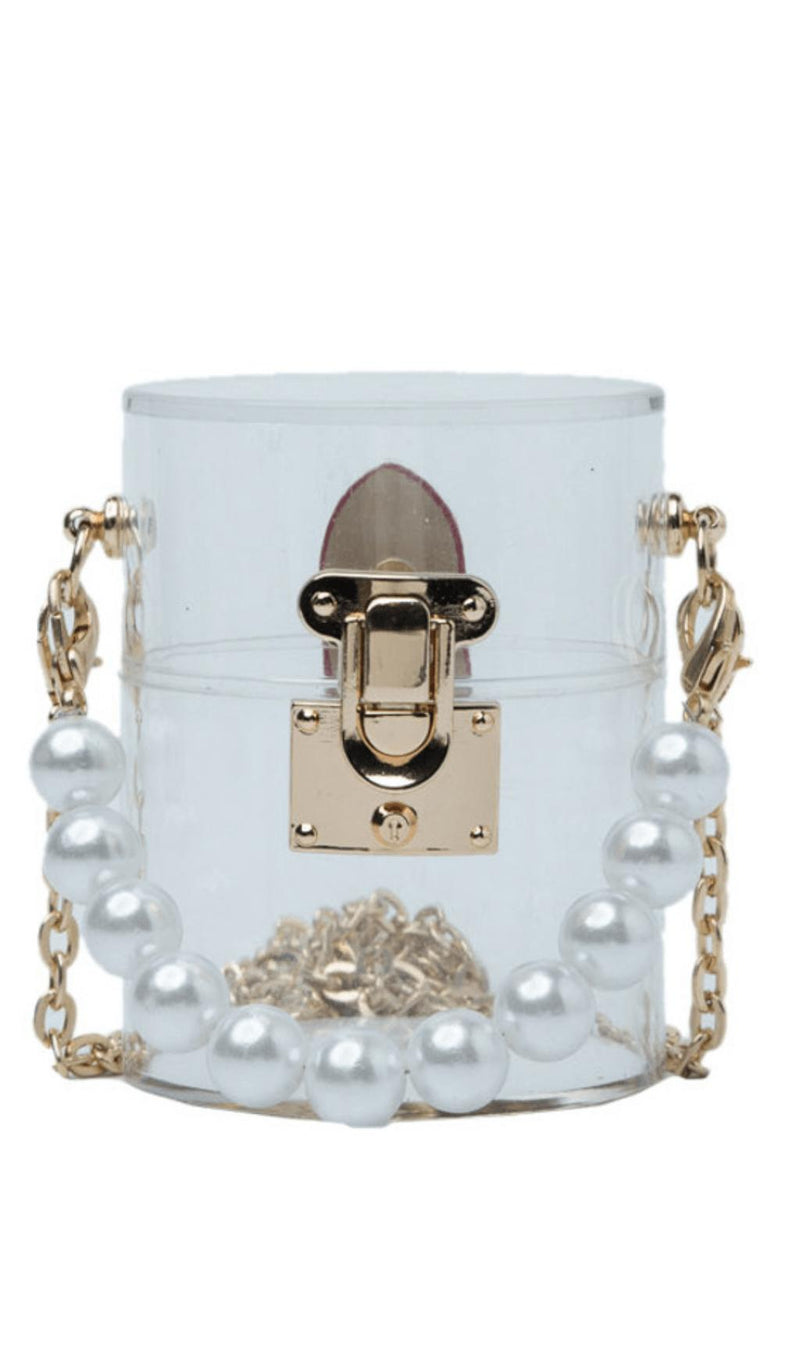 WHITE ACRYLIC PEARL JELLY BAG