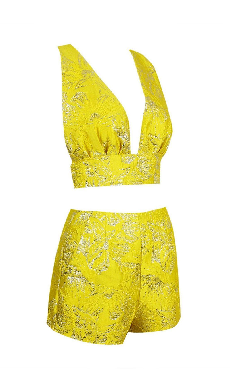 JACQUARD TWO PIECE SET IN YELLOW