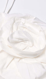 FLORAL APPLIQUE SLIM MINI DRESS IN WHITE