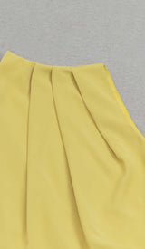 SOLID ASYMMETRICAL HIGH LOW DRESS IN YELLOW