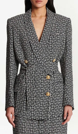 COLOURWAY BELTED DOUBLE-BREASTED BLAZER