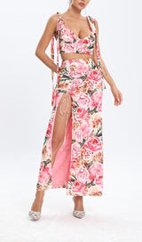 FLORAL DESIGN TWO PIECE SET IN PINK