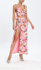 FLORAL DESIGN TWO PIECE SET IN PINK