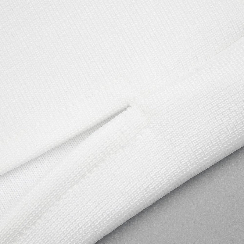 SCALLOPED MESH INSERT MAXI DRESS IN WHITE