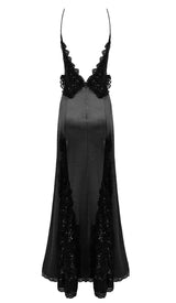 SEQUIN LACE MAXI DRESS BLACK