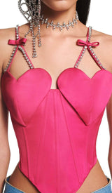 PATCHWORK DIAMOND HEART TWO PIECE SET IN RED