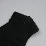 3D FLOWER STRAPLESS MINI DRESS IN BLACK