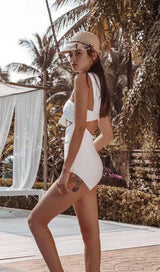 WHITE ONE SHOULDER ONE PIECE SWIMSUIT
