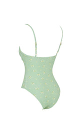 OLIVE FLORAL PRINT UNDERWIRED SWIMSUIT