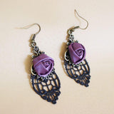 HOLLOW LACE ROSE EARRINGS