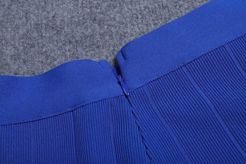 V-NECK BANDAGE TWO-PIECE SUITS IN BLUE