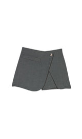 WRAP OVER-PANEL STRETCH-WOVEN SHORTS