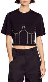 BUSTIER CROPPED TEE