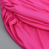 PLEATED SLEEVELESS ONE-SHOULDER DRESS IN PINK