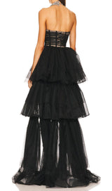 STRAPLESS CORSET TOP TULLE DRESS PAULA GOWN