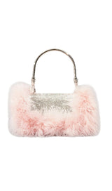 KERIN FEATHER POUCH - PINK