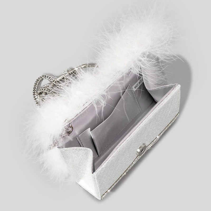 KERIN FEATHER POUCH - WHITE