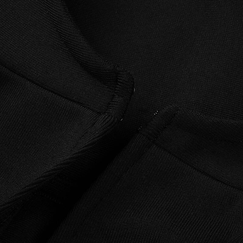 BANDAGE HALTER IRREGULAR MAXI DRESS IN BLACK AND WHITE