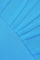 STRAPPY CORSET MIDI BANDAGE DRESS IN BLUE