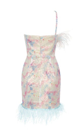 Feather Sequin Mini Dress