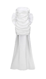 STRAPLESS BOWKNOT MINI DRESS IN WHITE