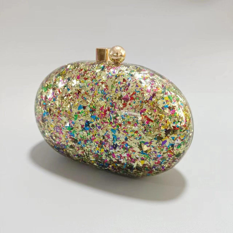PEARLESCENT ACRYLIC CLUTCH