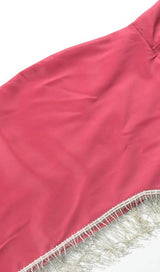 BANDAGE FRINGED MAXI DRESS IN RED
