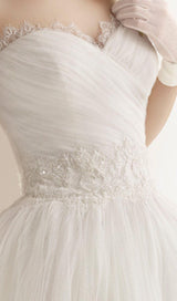 BANDEAU SHORT WEDDING DRESS IN WHITE