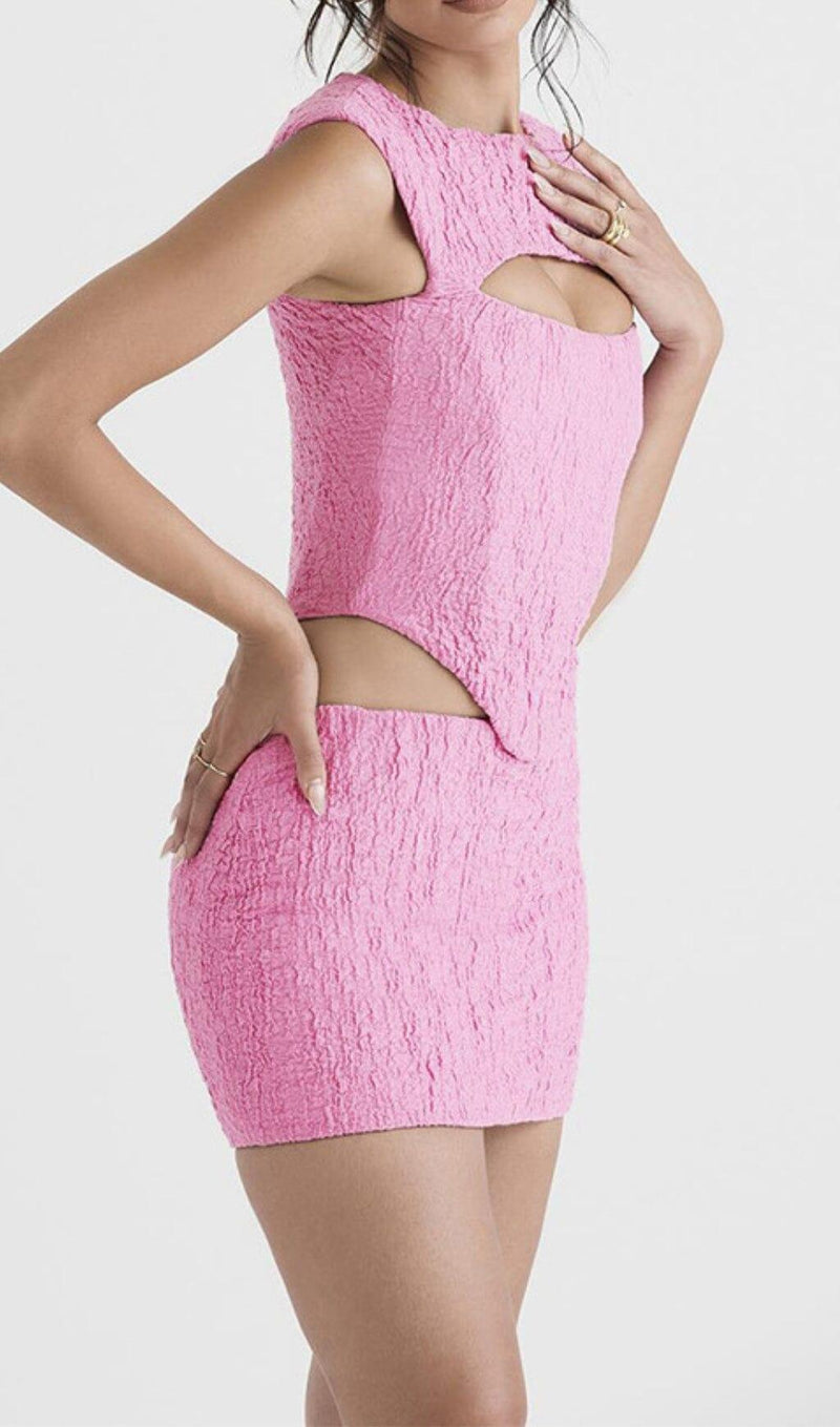 PINK CORSET TWO PIECES SUIT