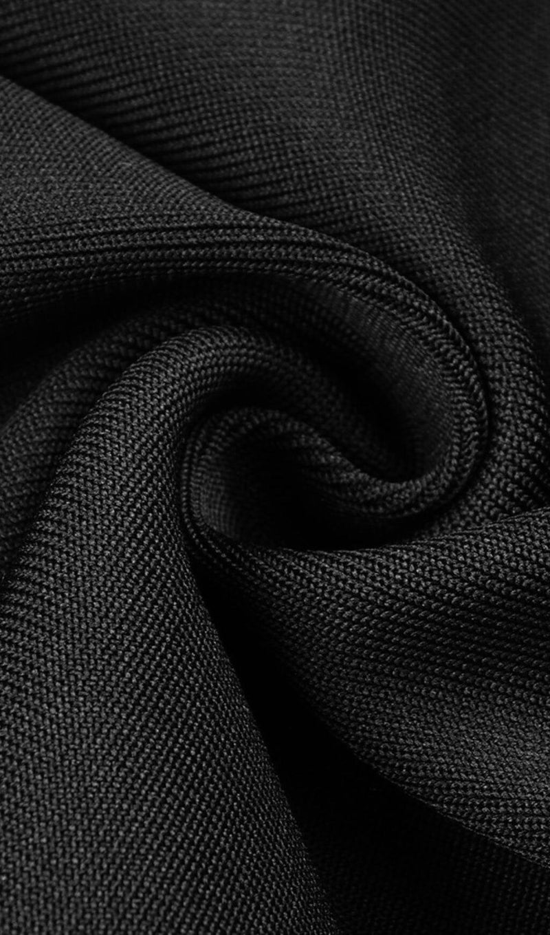 TUBE TOP TIGHT ZIPPER DRESS IN BLACK